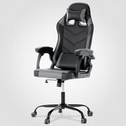 Herní křeslo, houpací mechanismus, šedá ekokůže, KA-L626 GREY
