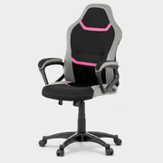 Herní židle, houpací mechanismus, černá látka, KA-L611 PINK
