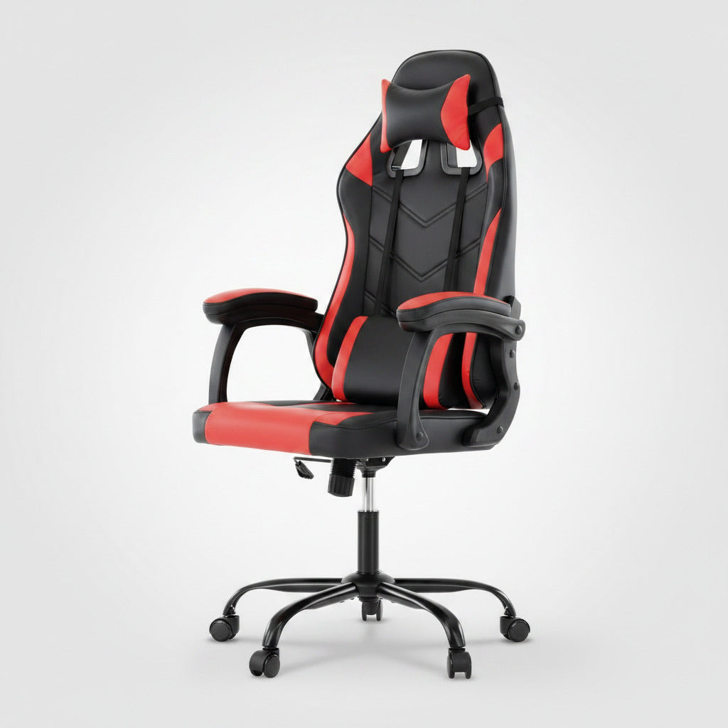 Herní křeslo, houpací mechanismus, červená ekokůže, KA-L626 RED
